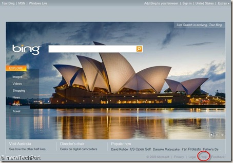 meraTechPort: Disable Bing Homepage Image